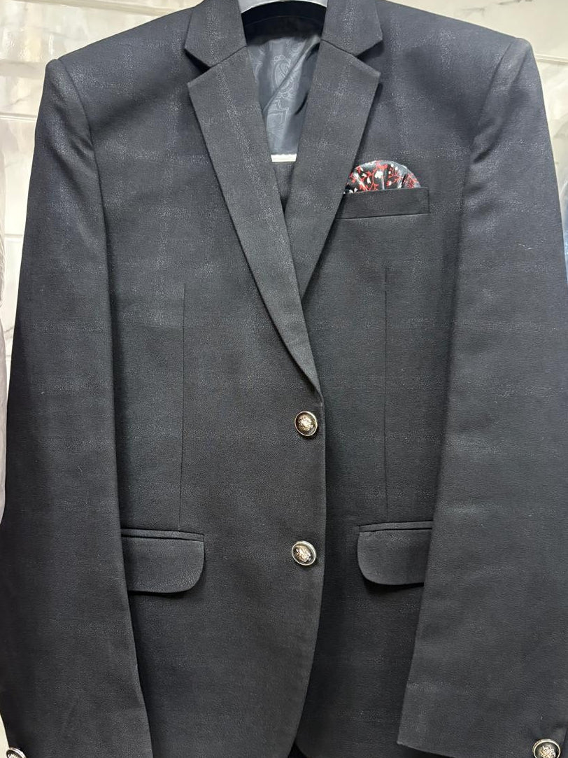 CLUB AK Men's Premium Black Three-Piece Suit for Men | Stylish Formal Wedding & Party Wear