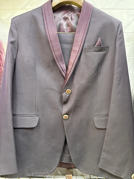 CLUB AK Men's Steel Grey Tuxedo Suit for Men | Premium Wedding & Evening Party Wear