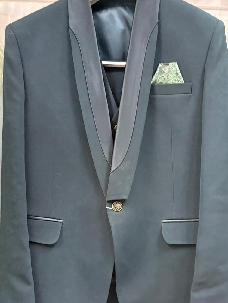 Club AK Men's Charcoal Grey Tuxedo Suit | Premium Party & Wedding Blazer Set