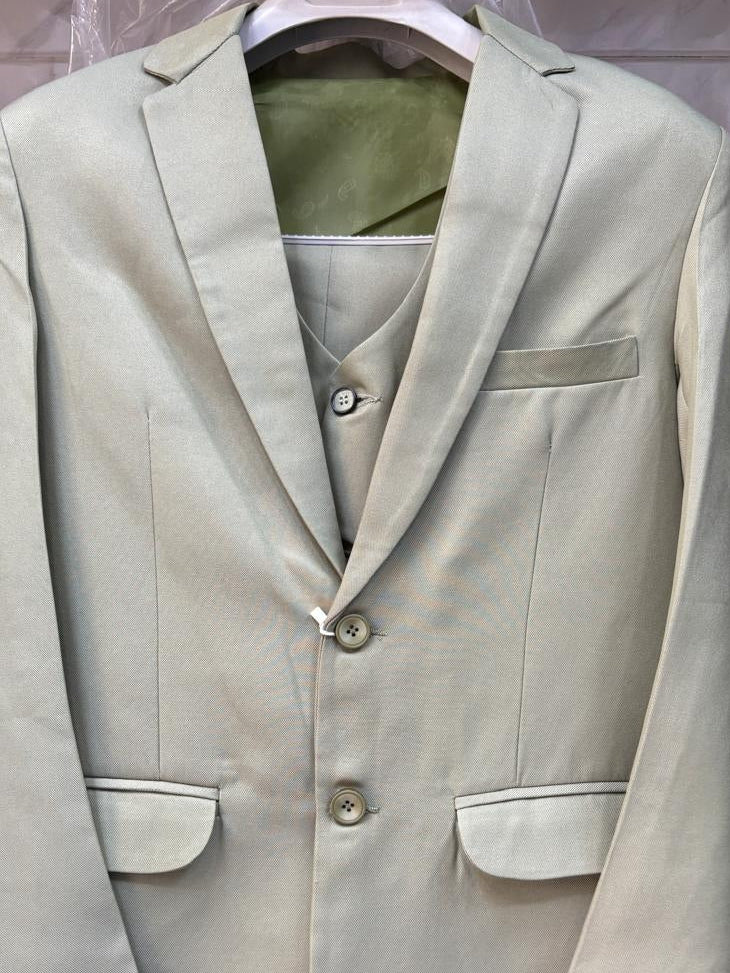 CLUB AK Men's Off White Three Piece Suit for Men | Elegant Wedding & Celebration Wear