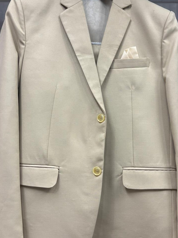 Club AK Men's Premium Beige 3 Piece Suit | Luxury Wedding, Reception & Party Wear