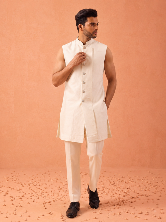 Club AK Men's Premium Designer Pastel Blue Indo Western Suit | Wedding & Party Wear