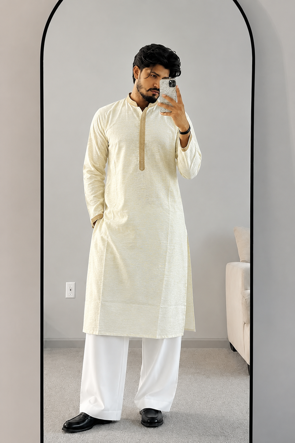CLUB AK Men's Premium Solid Cotton Blend Kurta | Ethnic Festive & Traditional Wear