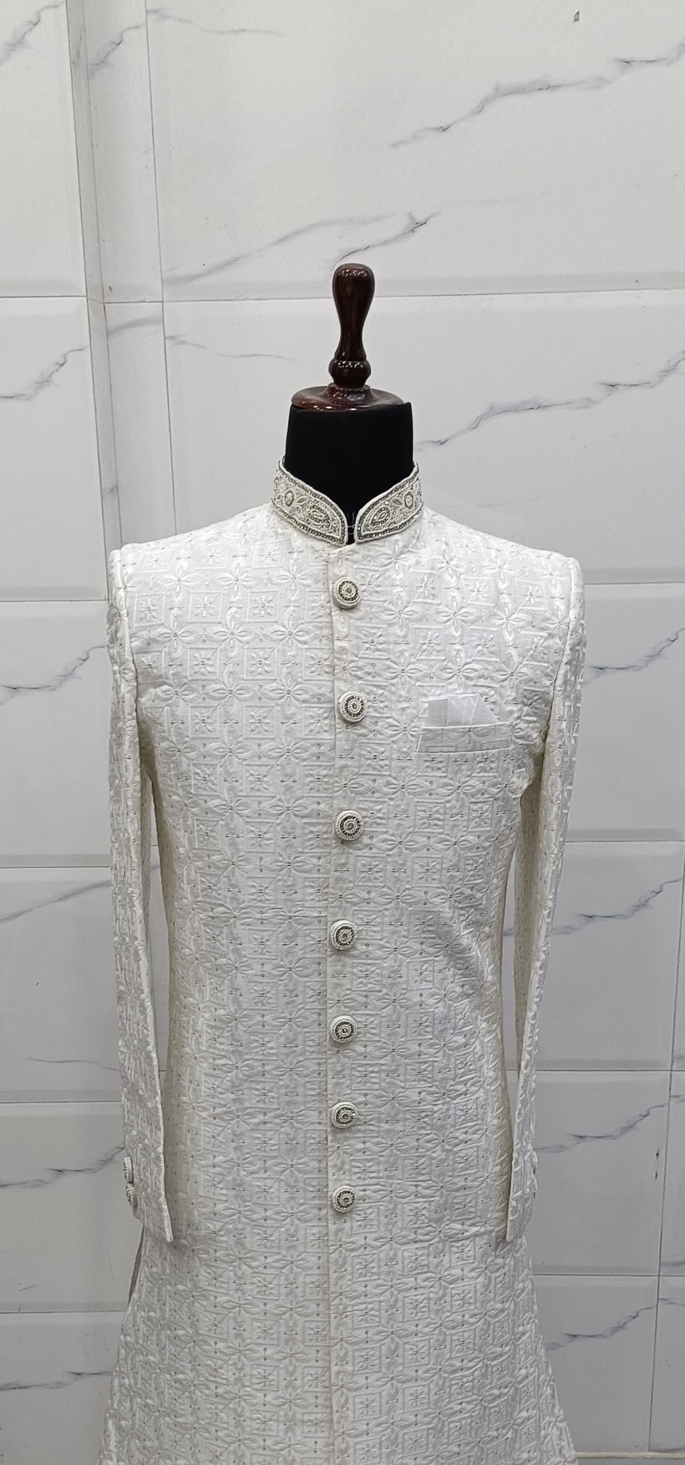 Classic White Sherwani for Men