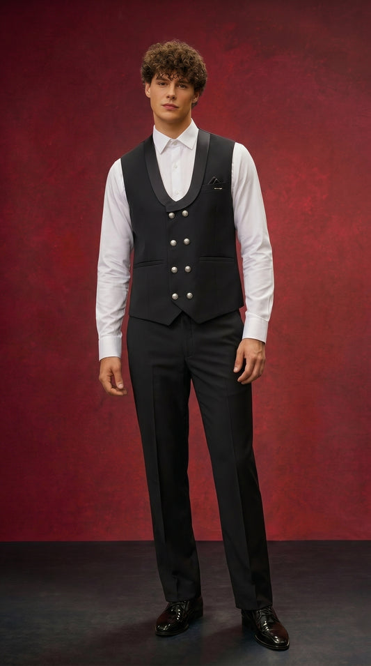 Men's Party Wear Black 3 Piece Suit | Premium Formal Collection