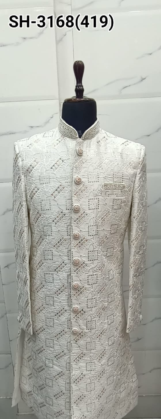 Indian Royal Design and Fabric Men's Sherwani