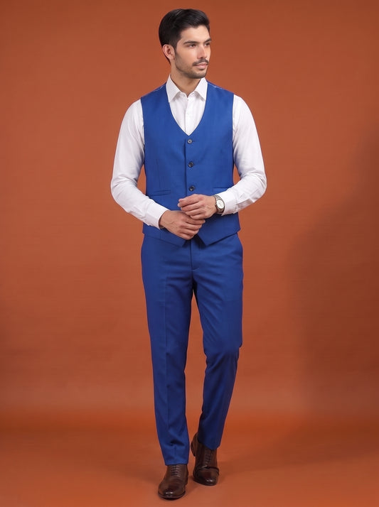 Club AK Men's Royal Blue Three Piece Suit Set for Wedding, Party & Formal Wear