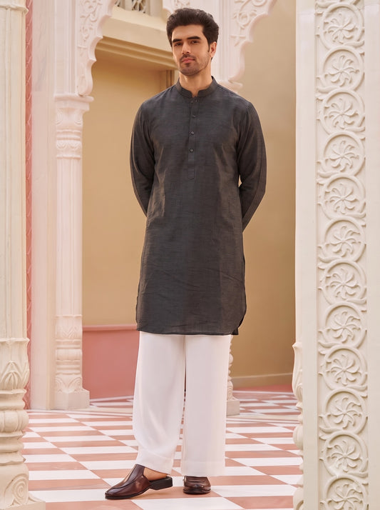 Club AK Men's Black Kurta Pajama with Floral Printed Nehru Jacket – Premium Wedding, Festive & Ethnic Wear for