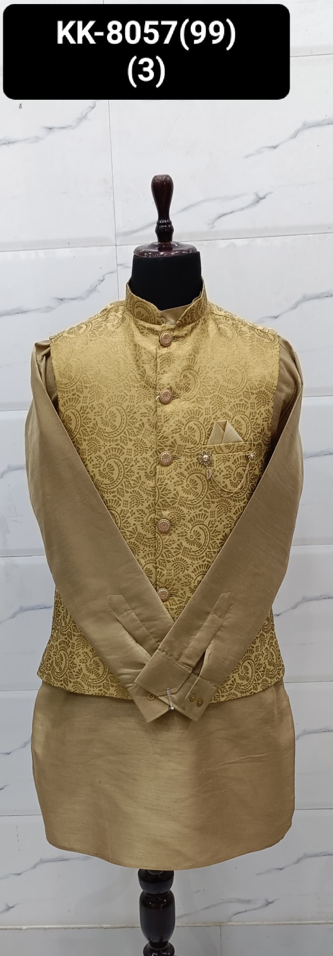 Traditional Kurta Koti for Men with Embroidery