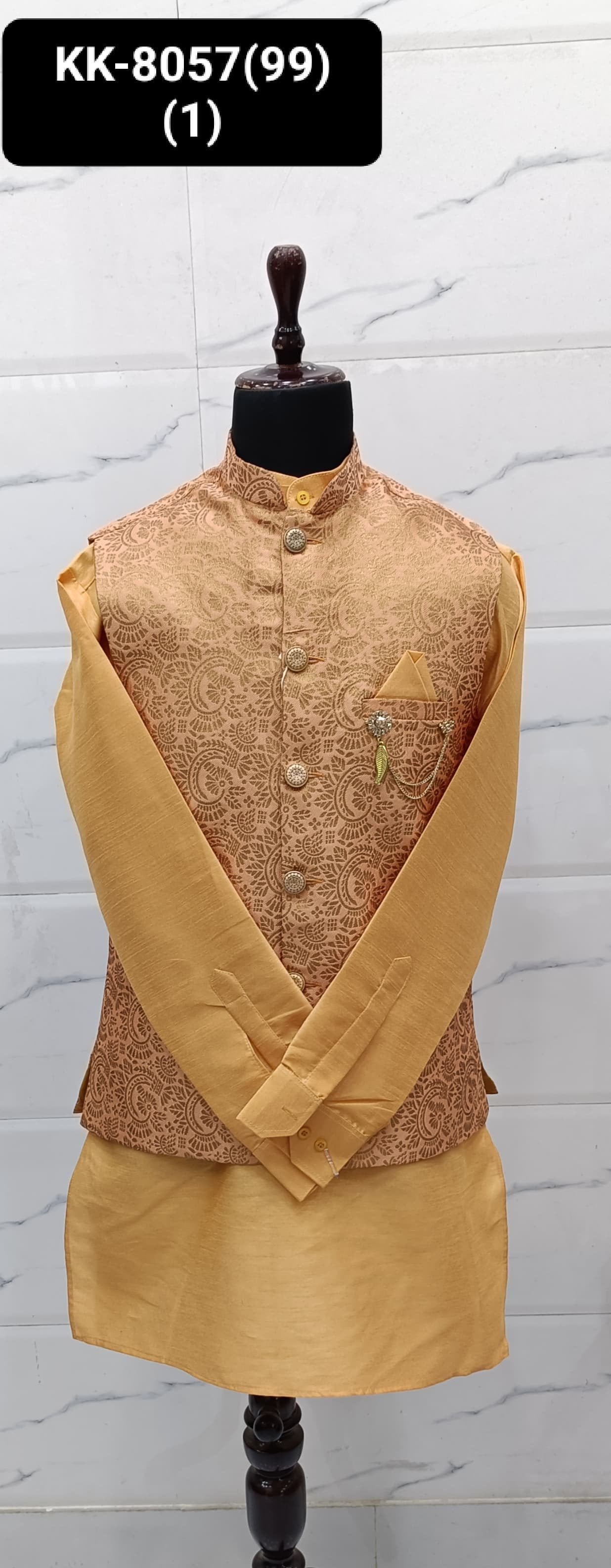 Traditional Kurta Koti for Men with Embroidery