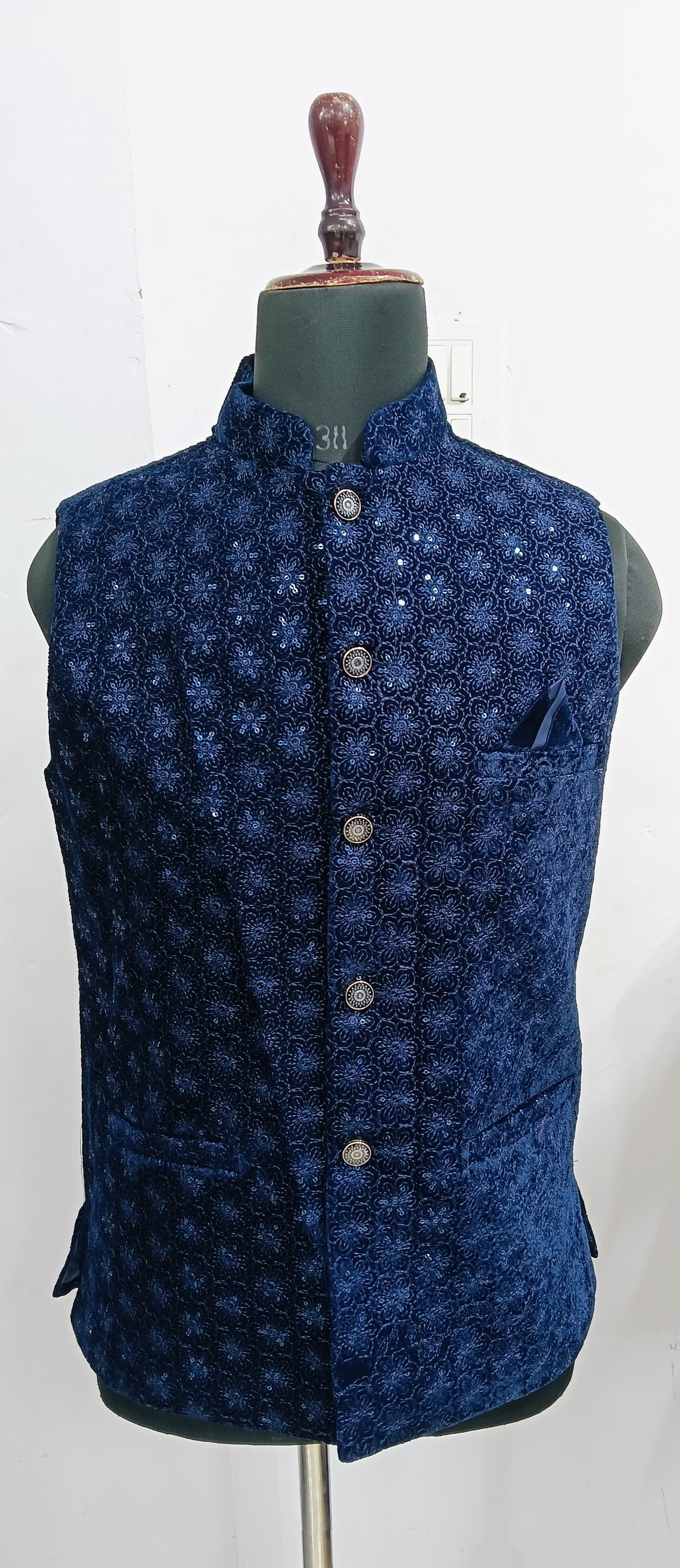 Velvet Ethnic Waistcoat for Men in India
