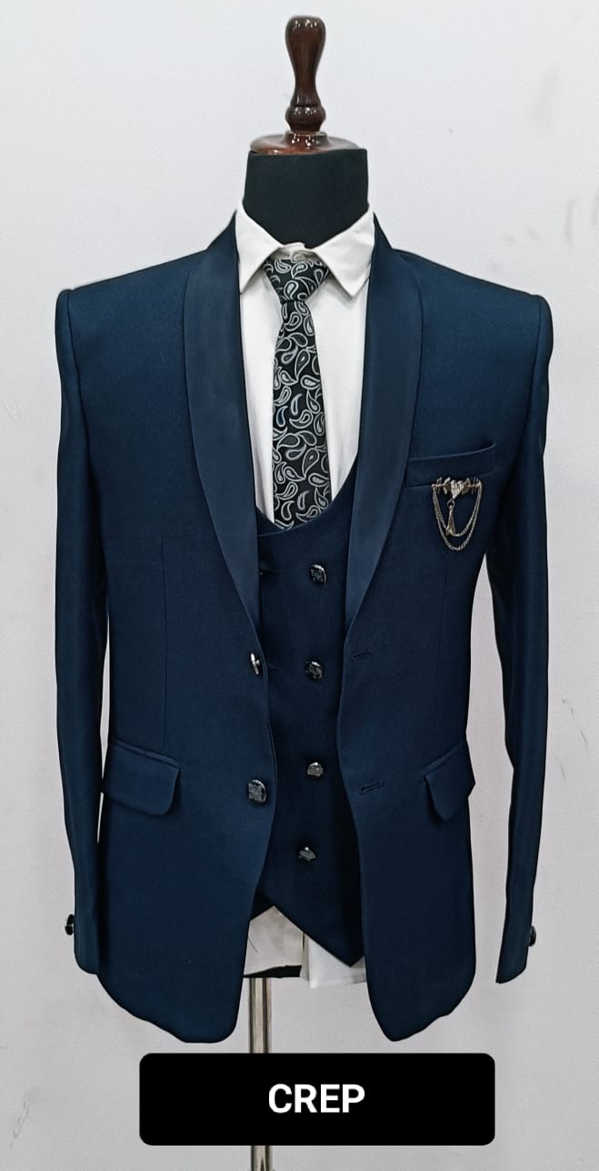Men's Crep 3-piece suits for party wear