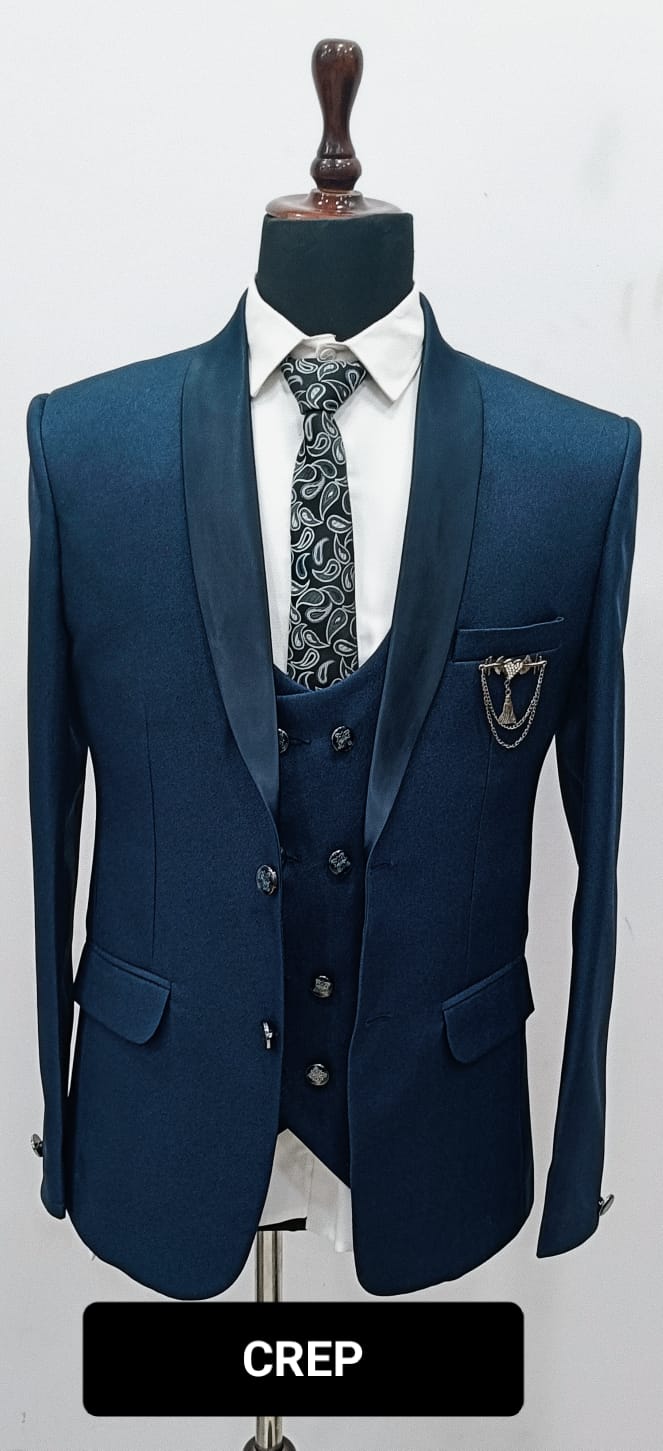 Men's Crep 3-piece suits for party wear