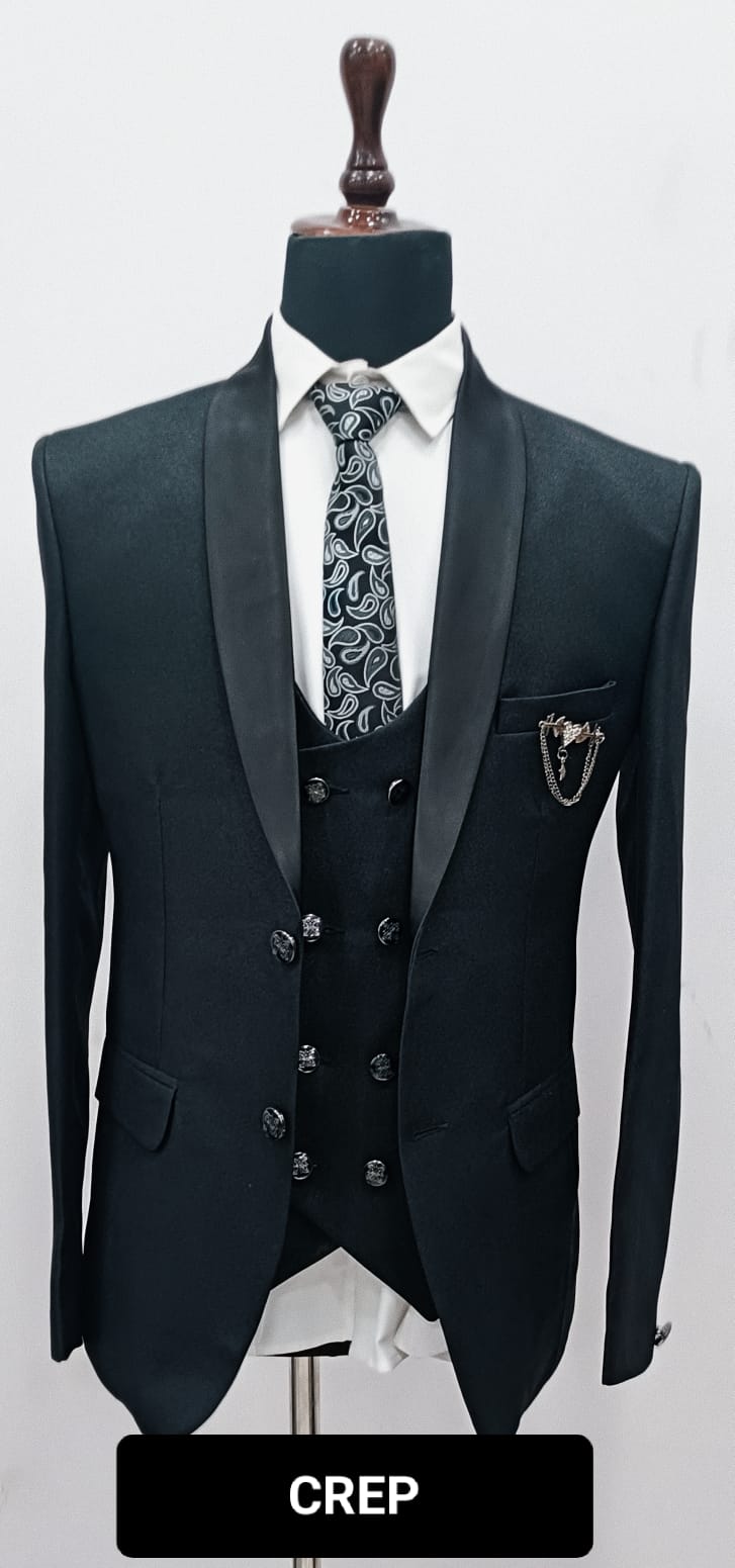 Men's Crep 3-piece suits for party wear