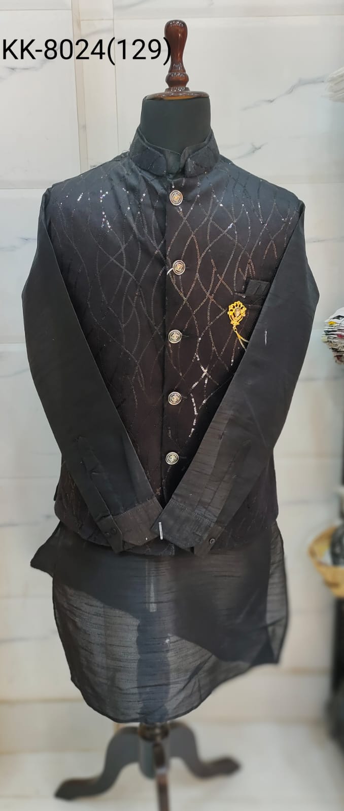 Black Colour Kurta Koti for Party Wear