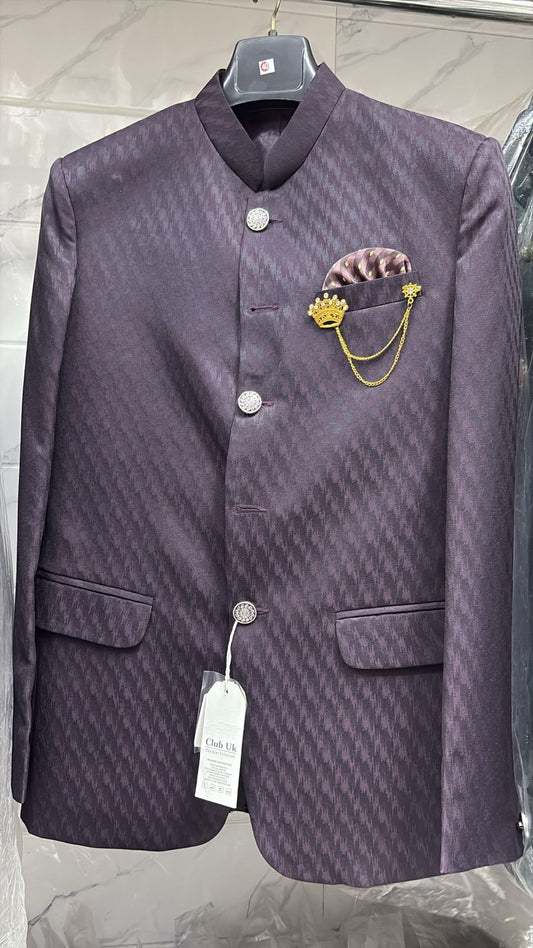 Jodhpuri Royal wine Suits with Pant for Men for Wedding