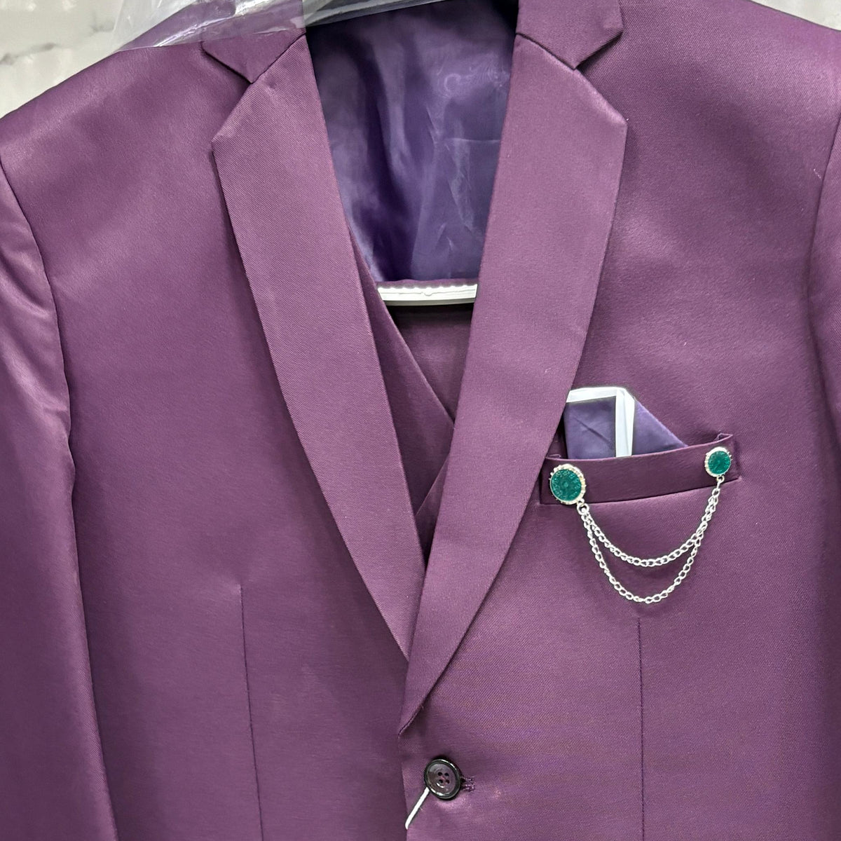Club AK Premium Purple 3 Piece Suit for Men | Wedding & Party Wear