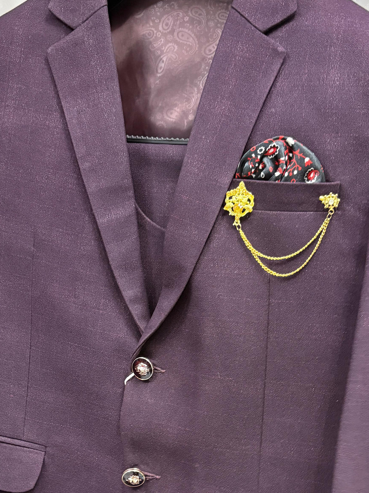 Club AK Men's Premium Purple Formal Suit | Reception & Engagement Wear