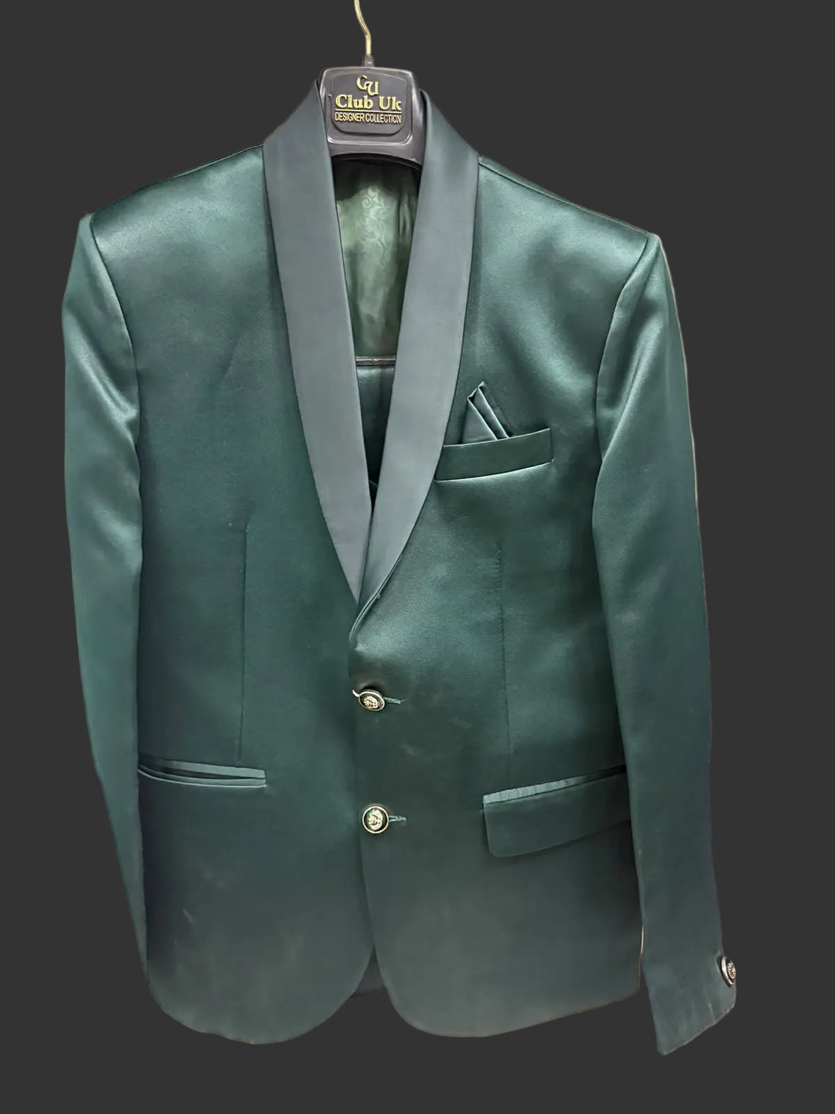 Club AK Men's Designer Dark Green Suit | Slim Fit 3 Piece Formal Wear