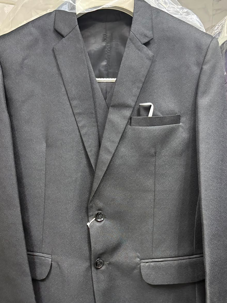 Club AK Men's Premium Charcoal Grey 3 Piece Suit Set with Waistcoat and Trouser | Stylish Wedding, Reception & Party Wear Suit for Men