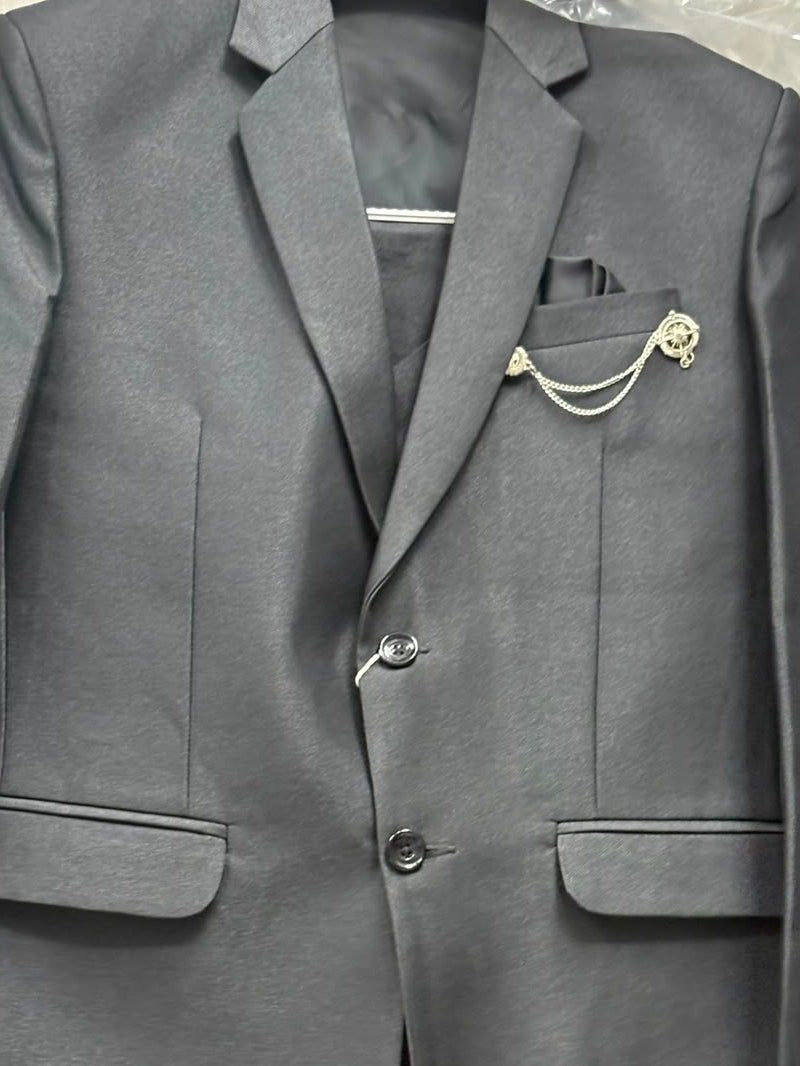 Men's Premium Dark Grey Blazer Suit Set with Waistcoat and Trousers | Club AK