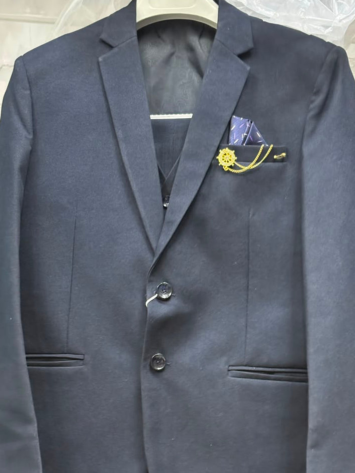 Club AK Men's Charcoal Grey 3 Piece Suit for Men | Premium Slim Fit Blazer, Waistcoat & Trouser Set