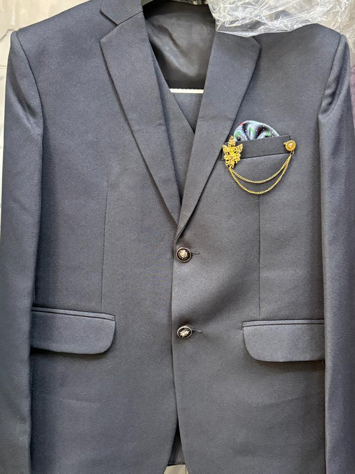 Club AK Premium Grey Checked Wedding Suit for Men