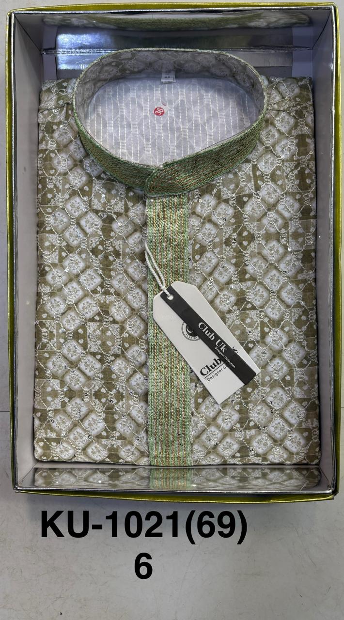 Men's Cotton Silk Embroidery Kurta