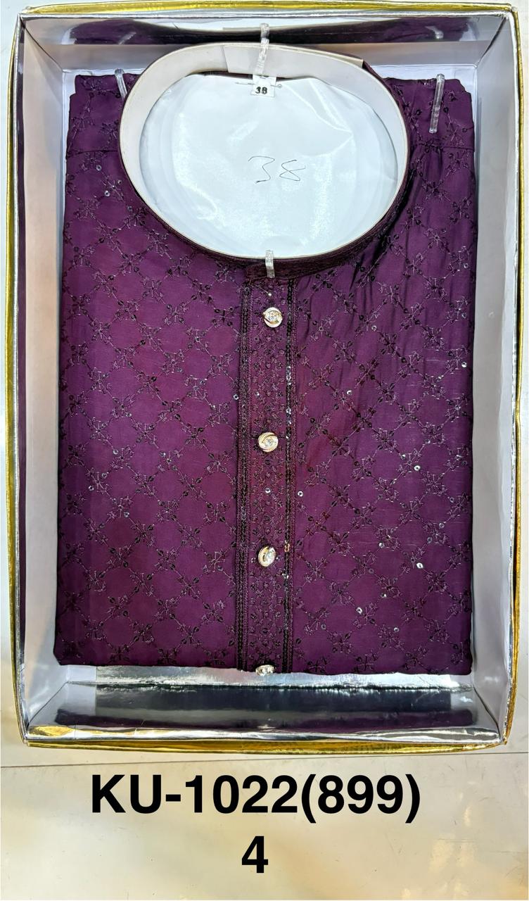 Men's Cotton Silk Embroidery Kurta