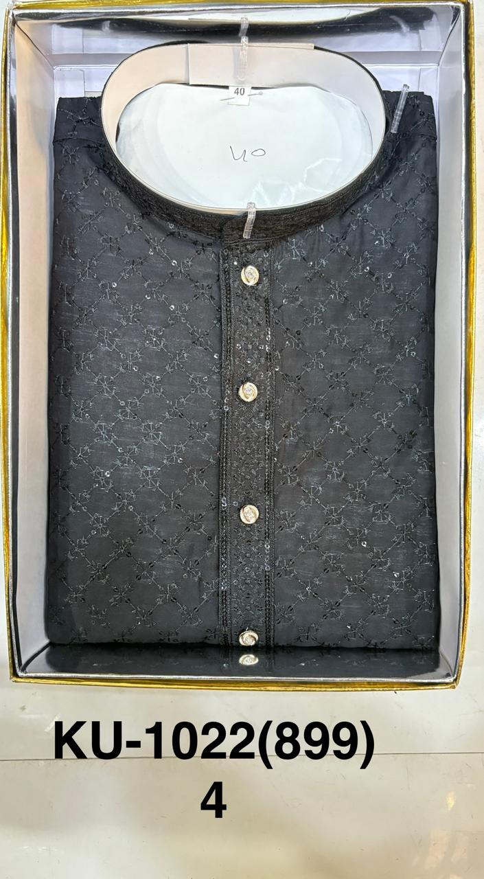 Men's Cotton Silk Embroidery Kurta