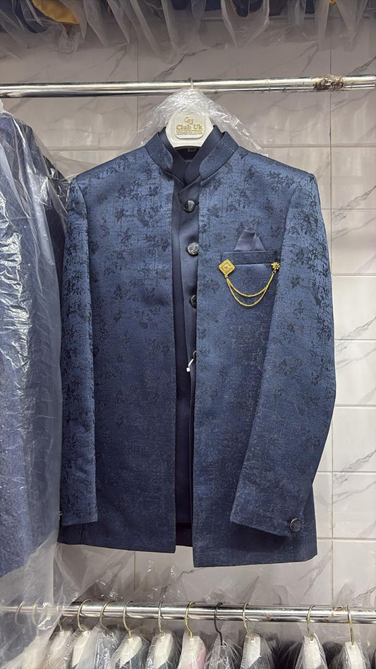 Royal Blue Bandhgala Jodhpuri Suit – Premium Terry Rayon
