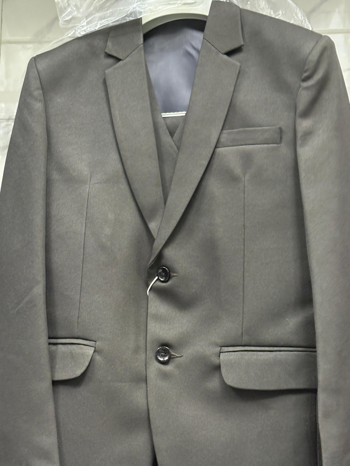 Club AK Men's Premium Grey Suit Set | Slim Fit 3-Piece Formal Wear
