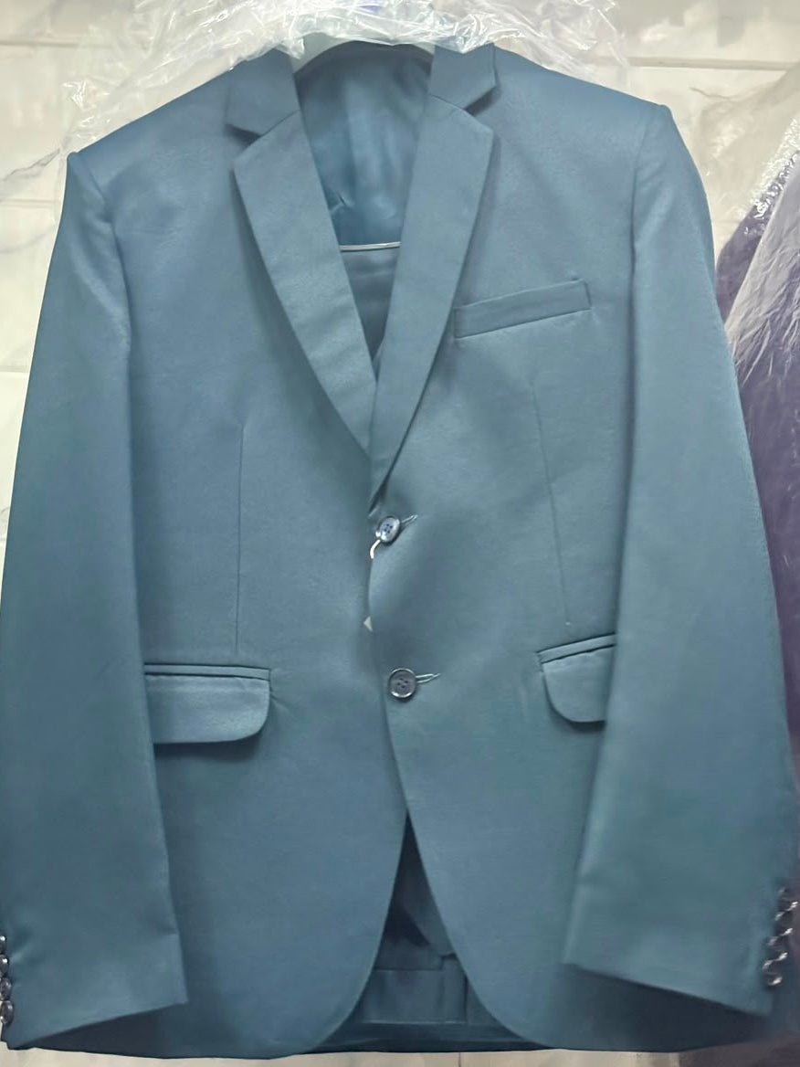 Club AK Men's Premium Steel Blue 3 Piece Suit for Men