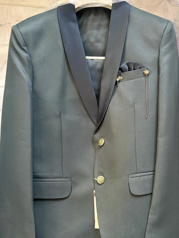 Club AK Men's Premium Teal Green 3 Piece Suit for Men