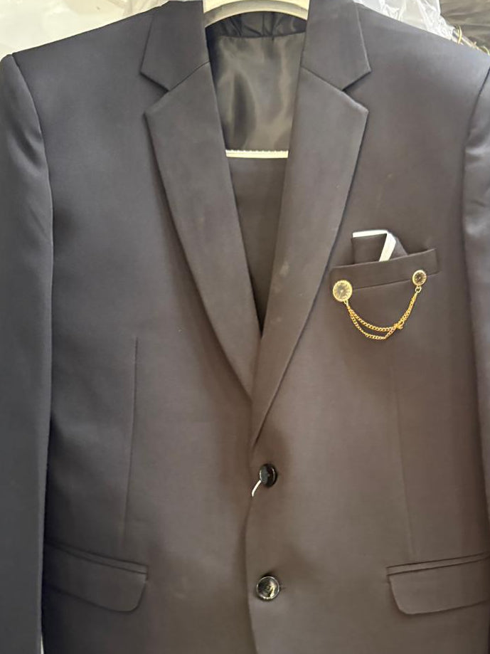 Club AK Men's Premium Black 3 Piece Suit for Men