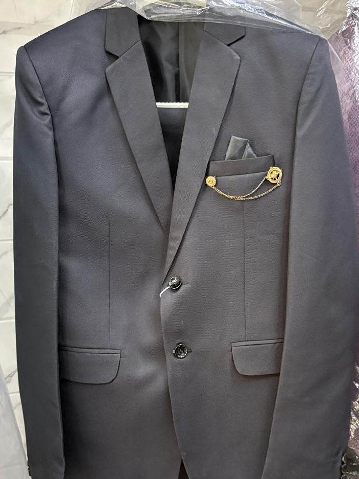 Club AK Men's Premium Charcoal Black 3 Piece Suit for Men