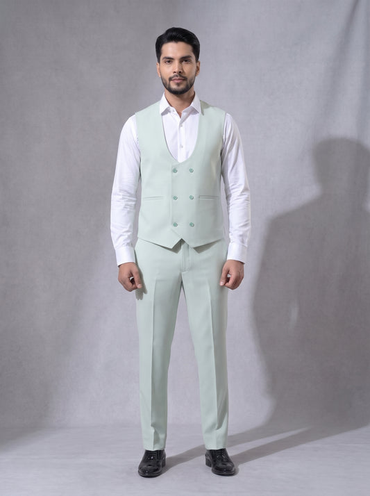 Club AK Men's Premium Mint Green 3 Piece Suit | Luxury Wedding, Reception & Party Wear