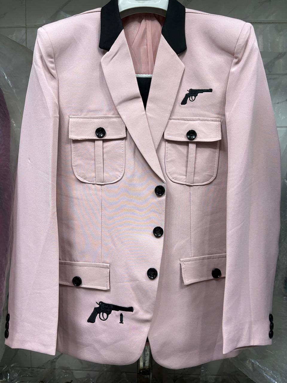 Club AK Men’s Stylish Pink Cargo Pocket Three Piece Suit