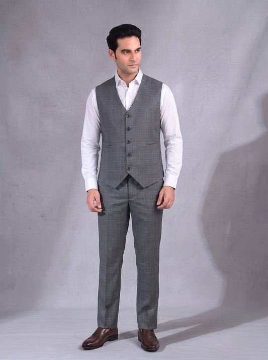 Club AK Men's Premium Grey 3 Piece Suit | Slim Fit Wedding & Formal suit Set