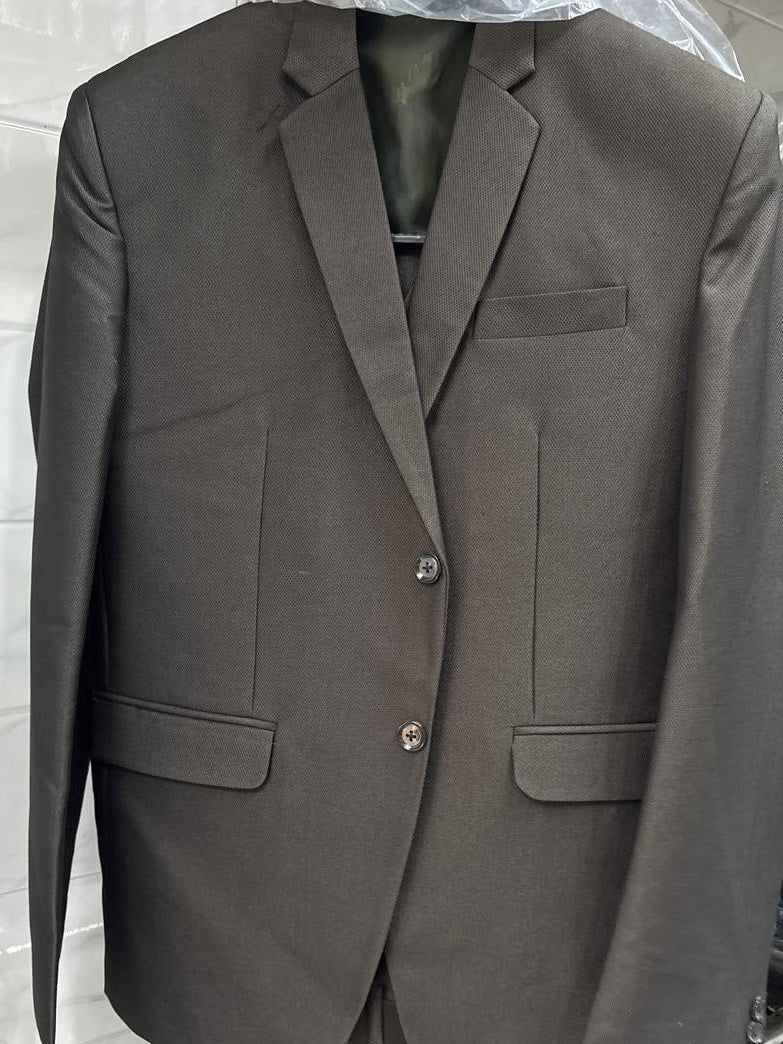 Club AK Men's Espresso Brown Classic Two-Piece Suit