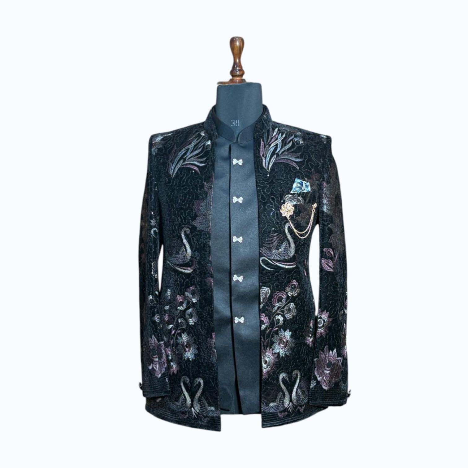 Men’s Black Embroidered ShrugJodhpuri| Designer Wedding & Party Wear