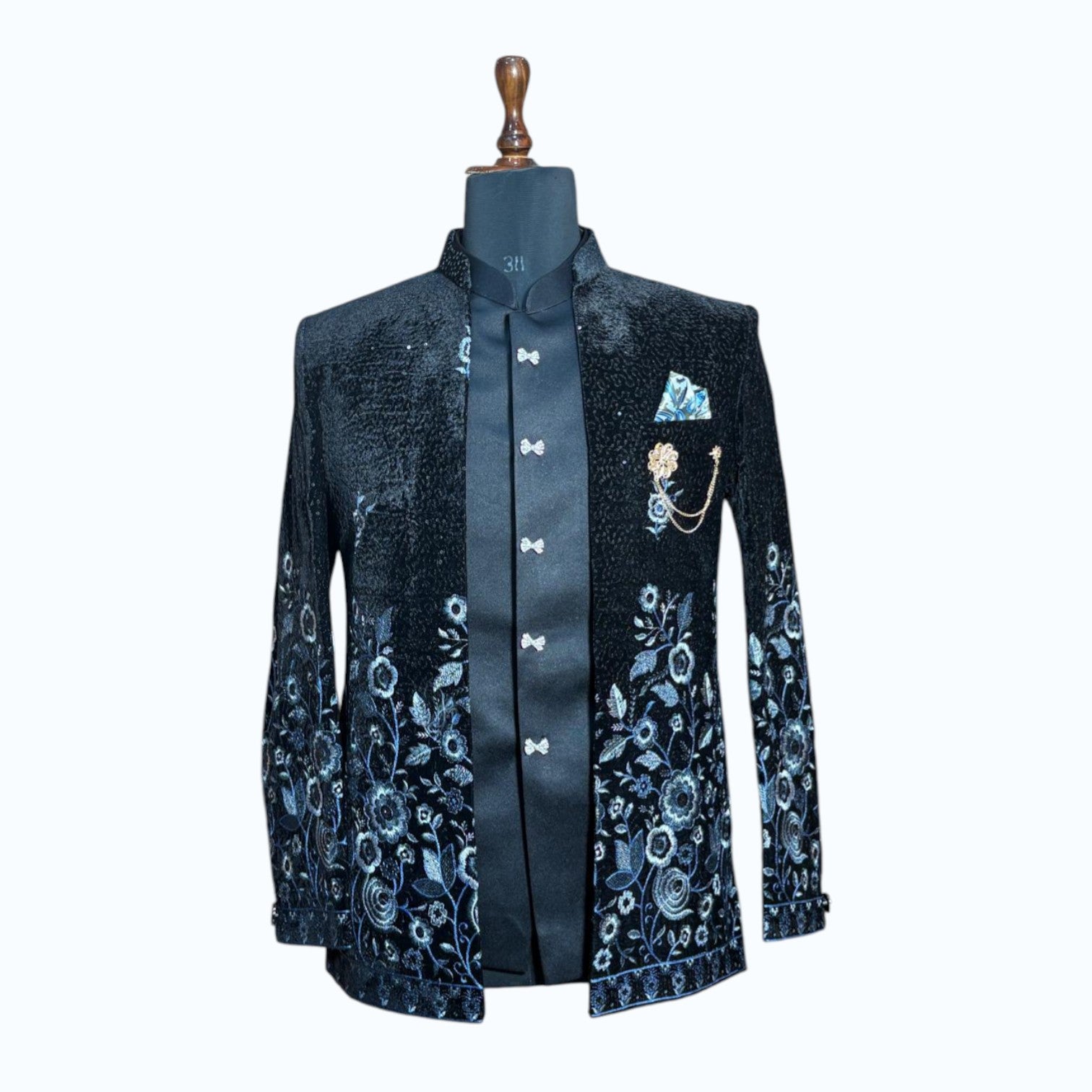 Men’s Black Embroidered ShrugJodhpuri| Designer Wedding & Party Wear