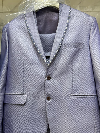 Club AK Men's Lavender Three Piece Suit Set