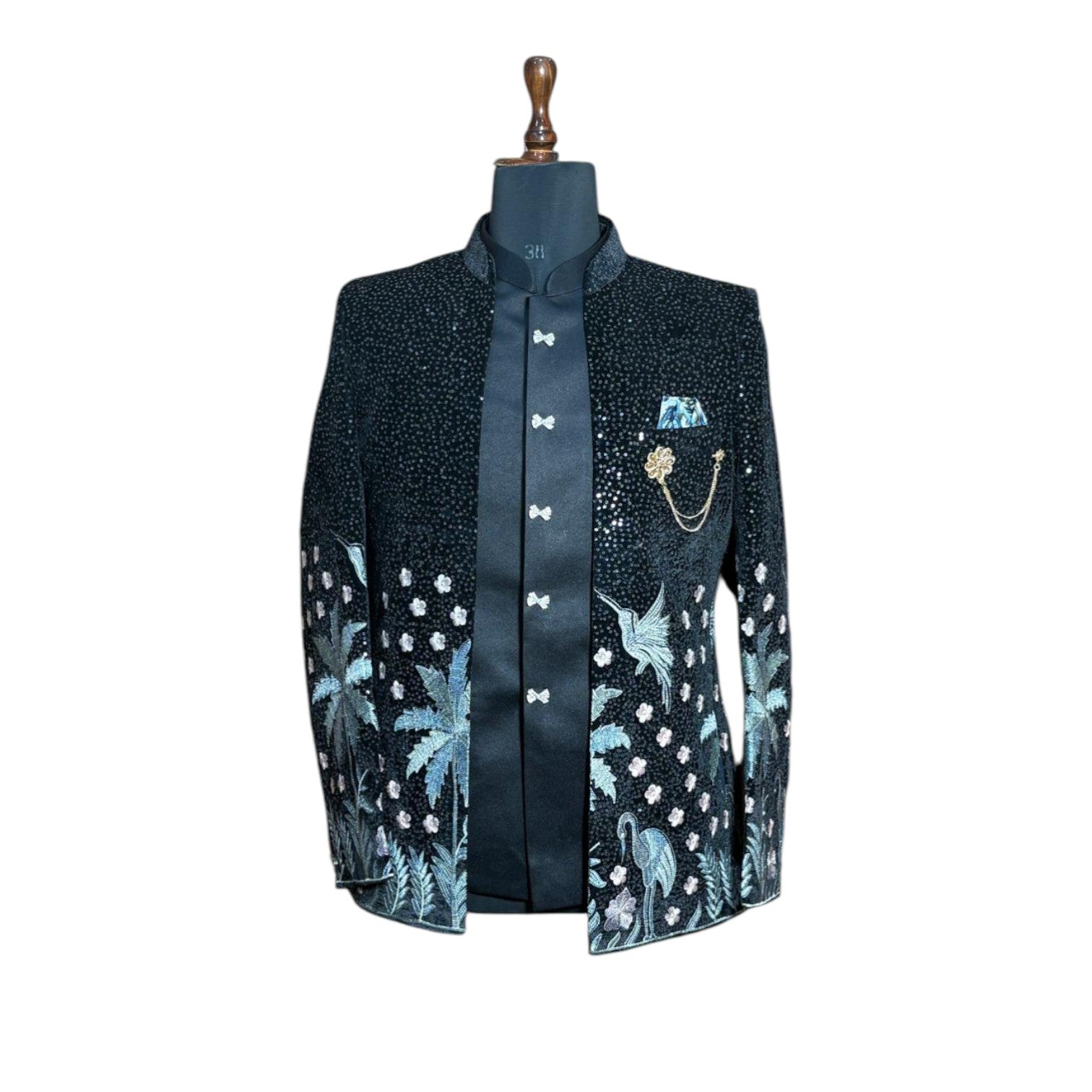 Men’s Black Embroidered ShrugJodhpuri| Designer Wedding & Party Wear