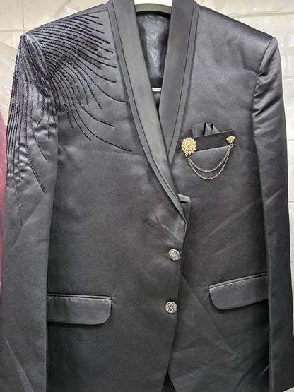 CLUB AK Men's Luxury Black Party Wear Three-Piece Suit for Men | Designer  Wedding & Evening Wear