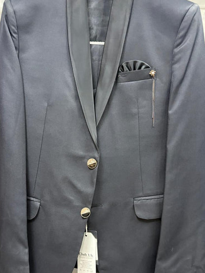 CLUB AK Men's Luxury Grey Suit for Men | Stylish Party Wear Three-Piece Set