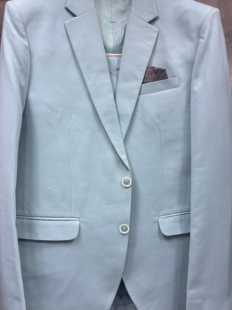Club AK Men's Premium Sky Blue 3 Piece Formal Suit | Luxury Wedding, Reception & Party Wear