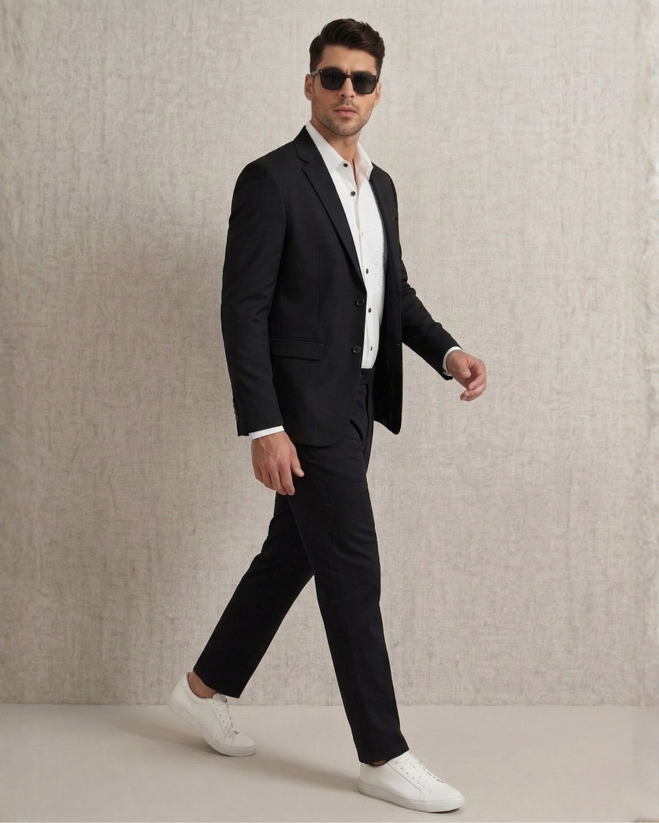 Club AK White Tuxedo Quilted Shirt for Men