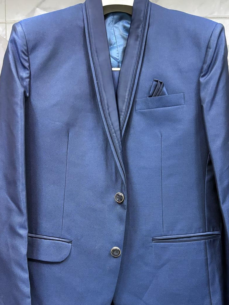 CLUB AK Men's Premium Royal Blue Three-Piece Suit for Men | Wedding & Formal Wear