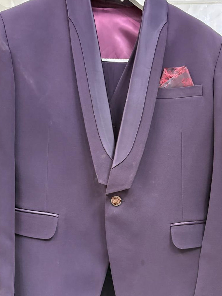Club AK Men's Dusty Purple 3-Piece Suit | Luxury Wedding, Reception & Engagement Wear